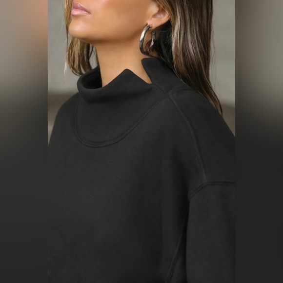 Joah Brown French Terry oversized black sweatshirt pullover - Picture 3 of 11